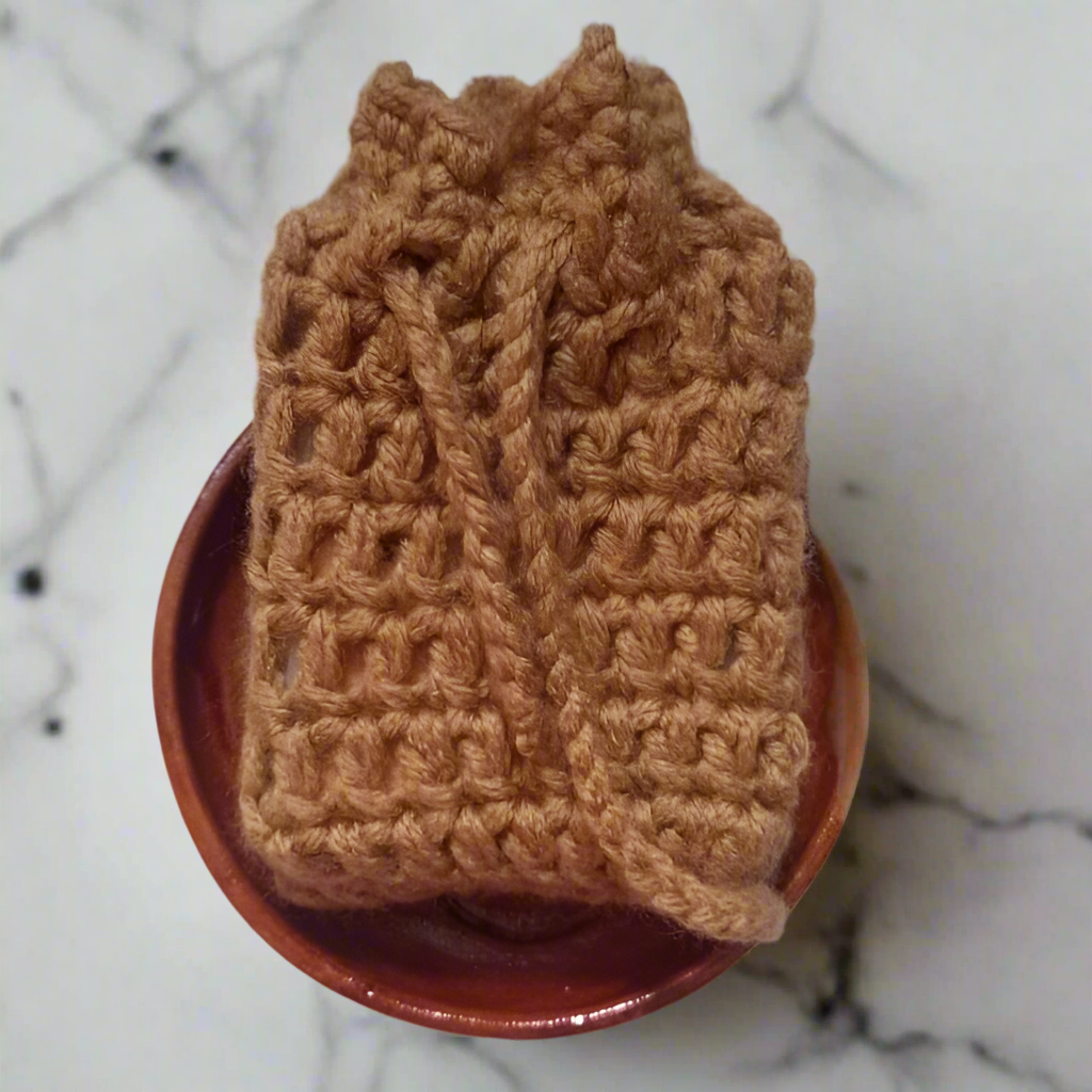 Gold Crochet soap saver 