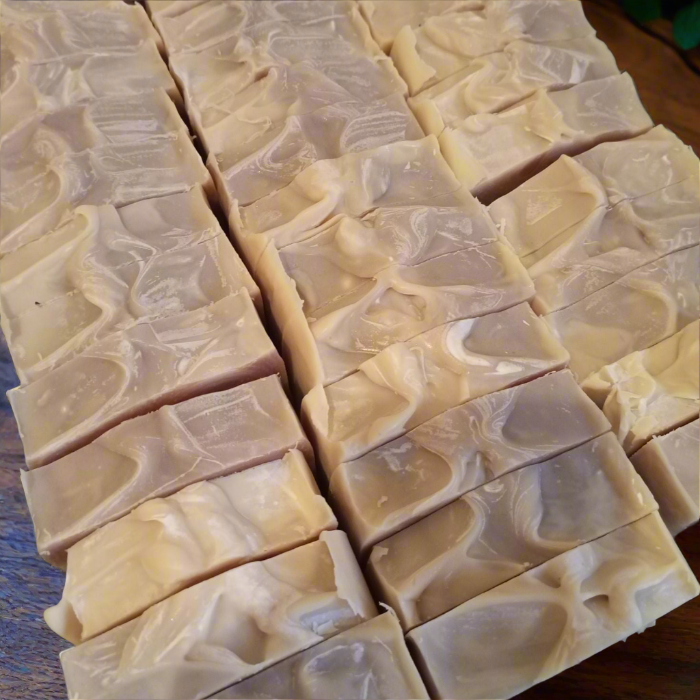 Freshly cut hand made soap 