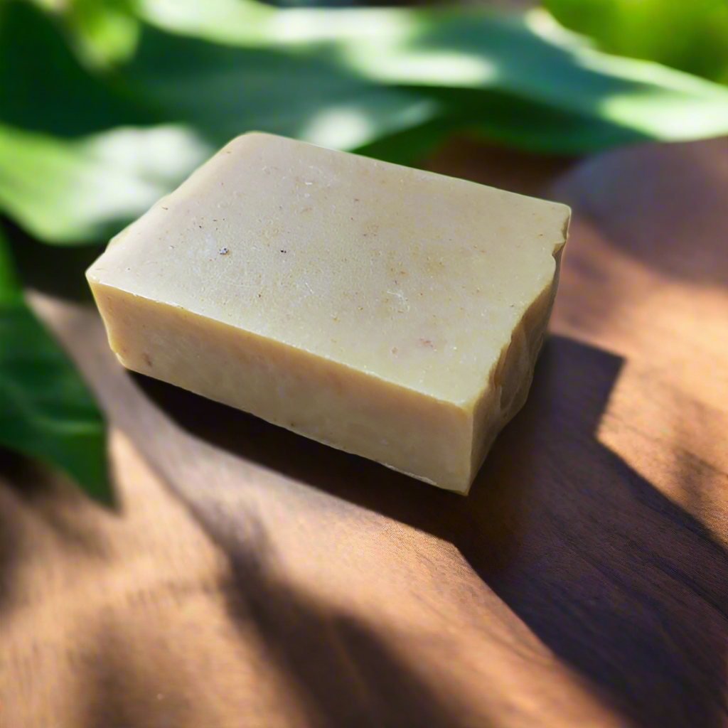 Soap on walnut table